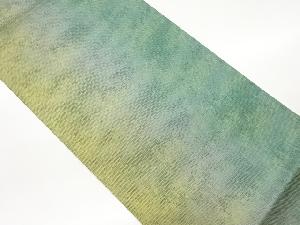 草木染瑠璃箔抽象縞模様織出し暈し袋帯